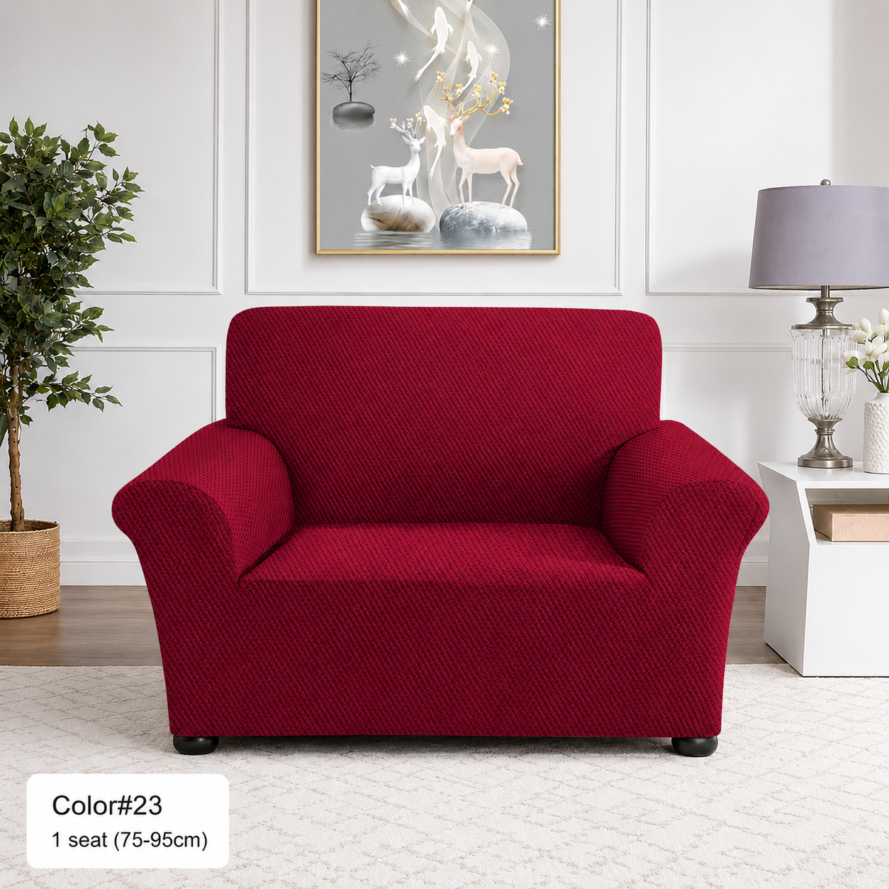 Premium Stretchable 1 Seater Sofa Cover – Washable Polyester